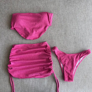 Pink Candy V-Cut Bikini Shirred Cover-up Monokini Perfect