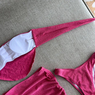 Pink Candy V-Cut Bikini Shirred Cover-up Monokini Perfect
