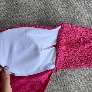 Pink Candy V-Cut Bikini Shirred Cover-up Monokini Perfect