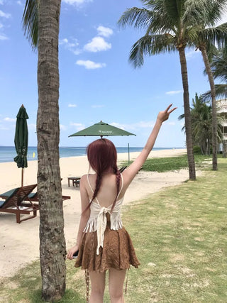 Butterfly Diagonal Sleeveless Fringe Tassel Top Vacation Look