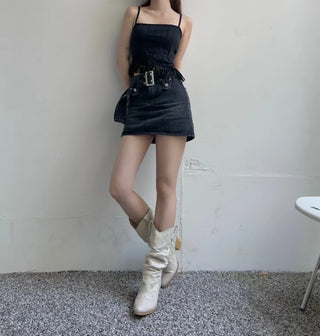 Butterfly Diagonal Sleeveless Fringe Tassel Top Vacation Look