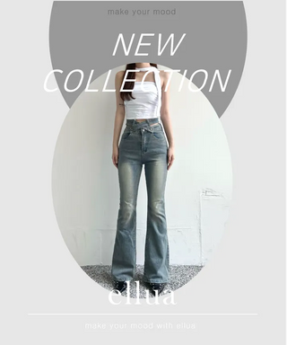 x Belt Washed Bootcut Pants Denim Unique Y2K