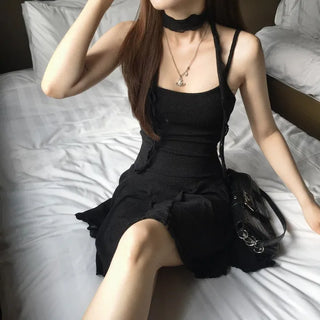 Fairy Scarf Set Flare Mini Sleeveless Dress Party