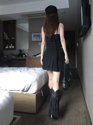 Fairy Scarf Set Flare Mini Sleeveless Dress Party