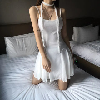 Fairy Scarf Set Flare Mini Sleeveless Dress Party