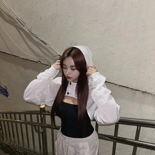 Gorpcore Crop Windbreaker Sleeveless Set Look Transitional Unique
