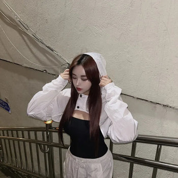 Gorpcore Crop Windbreaker Sleeveless Set Look Transitional Unique