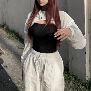 Gorpcore Crop Windbreaker Sleeveless Set Look Transitional Unique