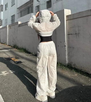 Gorpcore Crop Windbreaker Sleeveless Set Look Transitional Unique