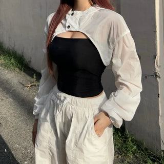 Gorpcore Crop Windbreaker Sleeveless Set Look Transitional Unique