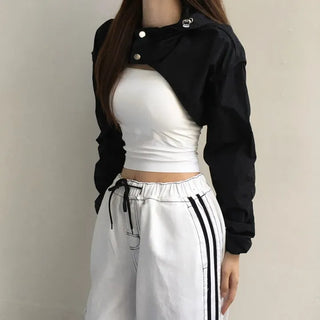 Gorpcore Crop Windbreaker Sleeveless Set Look Transitional Unique