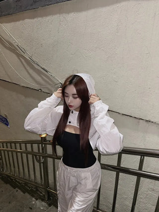 Gorpcore Crop Windbreaker Sleeveless Set Look Transitional Unique