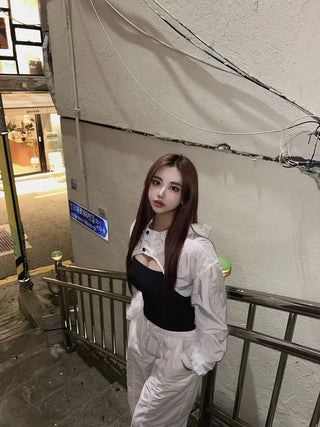 Gorpcore Crop Windbreaker Sleeveless Set Look Transitional Unique