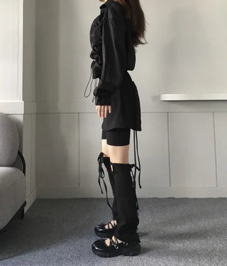Gorp Core Snap String Shirring Hoodie Oversized Windbreaker