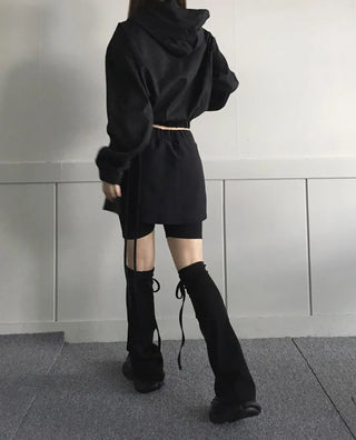 Gorp Core Snap String Shirring Hoodie Oversized Windbreaker