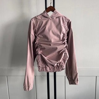 Gorp Core Snap String Shirring Hoodie Oversized Windbreaker