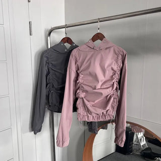 Gorp Core Snap String Shirring Hoodie Oversized Windbreaker