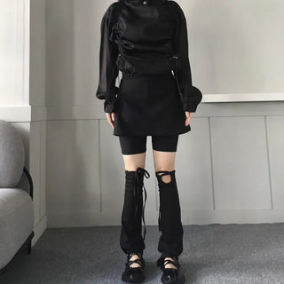 Gorp Core Snap String Shirring Hoodie Oversized Windbreaker