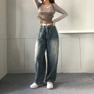 Unique Shirring Strap Long-Sleeved Long Sleeve T-shirt Tee