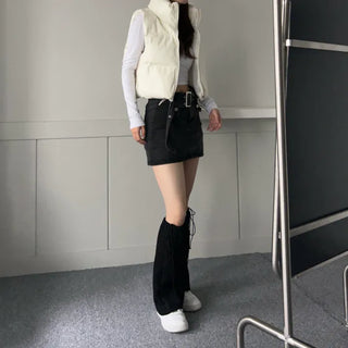 String Bootcut Leg Warmer Boot Y2K Unique Hip