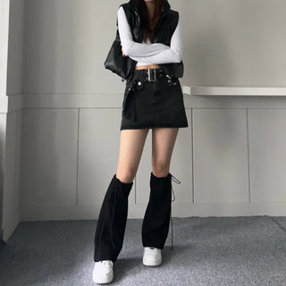 String Bootcut Leg Warmer Boot Y2K Unique Hip