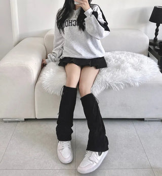 String Bootcut Leg Warmer Boot Y2K Unique Hip