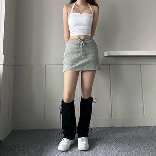 String Bootcut Leg Warmer Boot Y2K Unique Hip