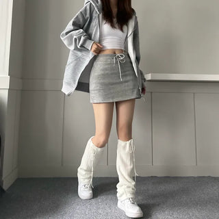 String Bootcut Leg Warmer Boot Y2K Unique Hip