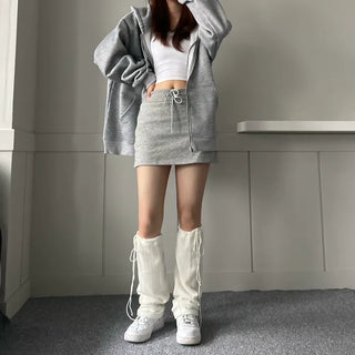 String Bootcut Leg Warmer Boot Y2K Unique Hip