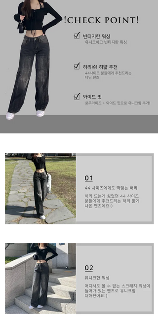Pleated Vintage Washing Dark Blue Denim Pants Washed
