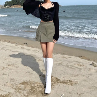Hip Cargo Skirt Skorts Pocket Mini