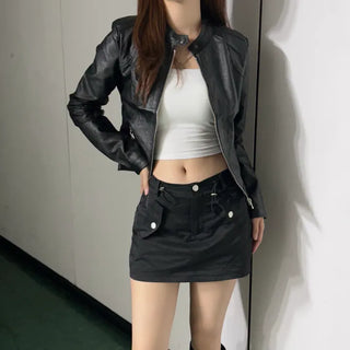 Vintage Slim Fit Rider Jacket Rock Chic Leather