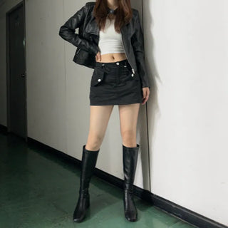 Vintage Slim Fit Rider Jacket Rock Chic Leather