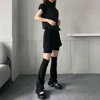 Long boots leg warmer Bootcut Basic Half stockings