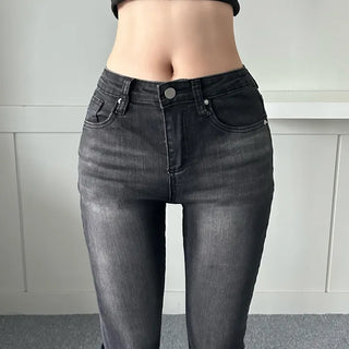 Slim Washing Denim Bootcut Pants Trousers Jeans Washed