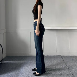 Slim Washing Denim Bootcut Pants Trousers Jeans Washed