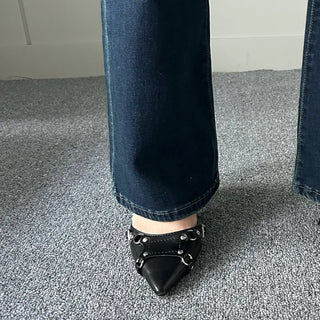 Slim Washing Denim Bootcut Pants Trousers Jeans Washed