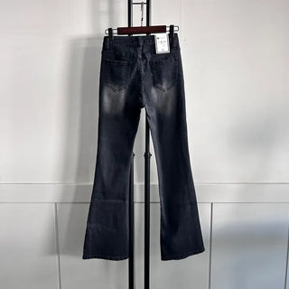Slim Washing Denim Bootcut Pants Trousers Jeans Washed