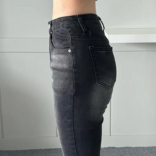 Slim Washing Denim Bootcut Pants Trousers Jeans Washed