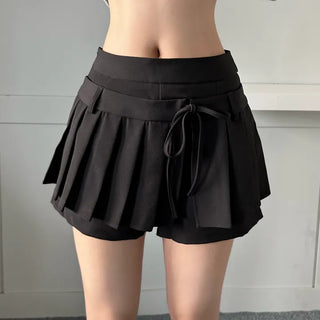 Pleated Ribbon Skirt Pants Ellie Preppy Look School