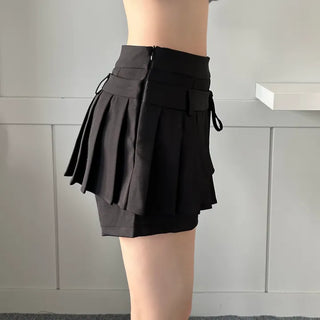 Pleated Ribbon Skirt Pants Ellie Preppy Look School
