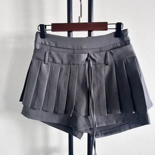 Pleated Ribbon Skirt Pants Ellie Preppy Look School