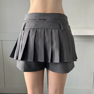 Pleated Ribbon Skirt Pants Ellie Preppy Look School