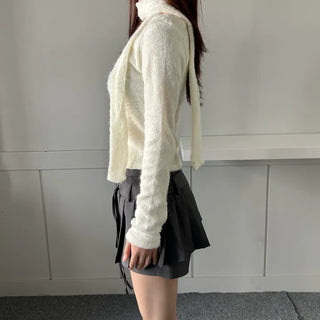 Pleated Ribbon Skirt Pants Ellie Preppy Look School