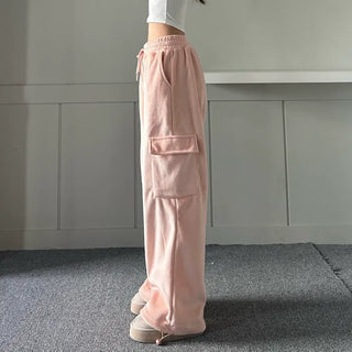 Corduroy String Cargo Jogger Wide Pants Training Two-way