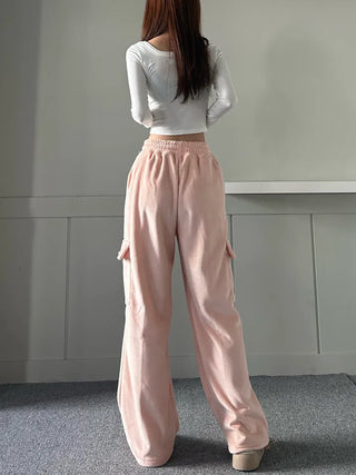 Corduroy String Cargo Jogger Wide Pants Training Two-way