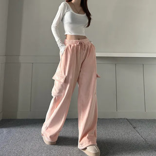 Corduroy String Cargo Jogger Wide Pants Training Two-way