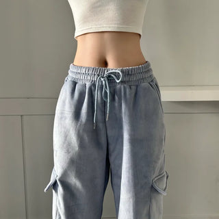 Corduroy String Cargo Jogger Wide Pants Training Two-way