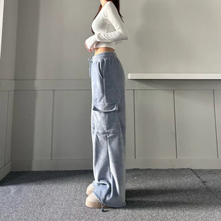 Corduroy String Cargo Jogger Wide Pants Training Two-way