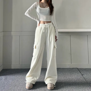 Corduroy String Cargo Jogger Wide Pants Training Two-way